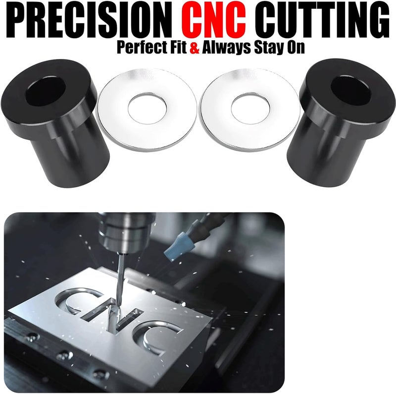 VPZMT Solid Billet Handlebar Riser Bushings for Harley Touring/Street Glide/Electra Glide/Road Glide/Road King/Tri Glide/Softail/Fat Boy/Fat Bob/Heritage Classic/Low Rider (Solid Billet-Black) - Image 5